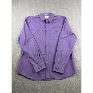 Calvin Klein Men's Long Sleeve Button Down Dress Shirt Purple Size XL Solid